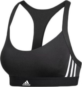 adidas (WMNS) adidas All Me 3-Stripes Bra Asia Sizing Black Whtie DU1290