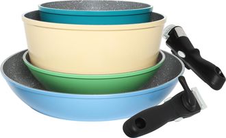 KASANOVA Batteria 4 pezzi con 2 manici staccabili Young