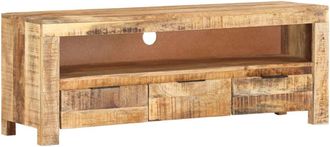 vidaXL Vidaxl - Mueble Para Tv De Madera Maciza De Mango Rugosa 110x30x40 Cm