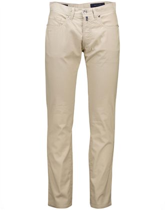 Pierre Cardin Pantalon 5-p beige effen Lyon Tapered fit