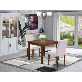 East West Furniture 3 Piece Dining Set contain A Wooden Kitchen Table