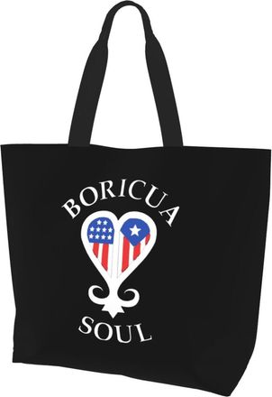 AOOEDM Puerto Rican Culture Symbols Ladies Canvas Tote Reusable Shopping Bag