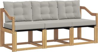 vidaXL Conjunto De Sof&aacute;s De Exterior 3 Uds. Blanco Y Gris Claro Vidaxl