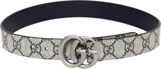 Gucci Accessoires, unisex, Beige, L, Leer, Double G Leren Riem