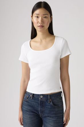 Levi's Camiseta de escote cuadrado Essential - Mujer - XS - Blanco / Bright White