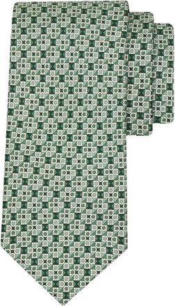 Ferragamo Ties Verde, Bianco-Uomo