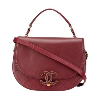 Chanel Pre-owned Medium Calfskin Coco Curve Flap Bag - Dames - Pre-owned - Rood - Maat: ONE Size Leer