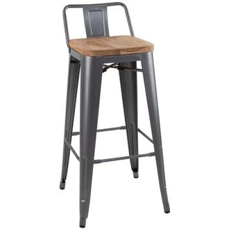 Bolero Ibiza Bolero Bistro - Sgabelli alti con seduta in legno, 4 pezzi, colore: fucile