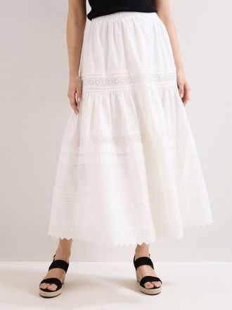 Phase Eight Rosa Tiered Skirt in White at Nordstrom, Size 14