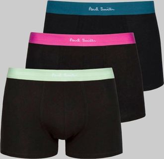 Paul Smith Mens Paul Smith 3-Pack Classic Boxer Trunks with Colour Waistband, Black - Size: 32/30/31