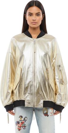Dsquared2 Gold Metallic Oversized Jacket