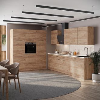 Vicco Mueble De Cocina Fame-line, Roble Dorado/roble Dorado, 460 Cm, Et Antracita, Vicco