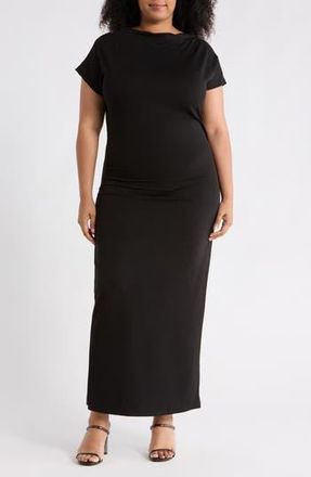 Renee C Off the Shoulder Ruched Dress in Black at Nordstrom Rack, Size 2X
