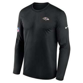 Nike Baltimore Ravens Alt Legend Small Logo Nike Mens Dri-FIT NFL Long-Sleeve T-Shirt in Black | 02TJ00A8G-UE8