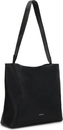 Kazar Zwarte handtas met twee draagmogelijkheden - Dames - Schoudertassen - Zwart - ONE Size - Leer - Tassen