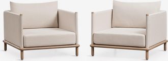 Sklum Pack De 2 Sillones De Jard&iacute;n En Madera De Acacia Olivia Sklum