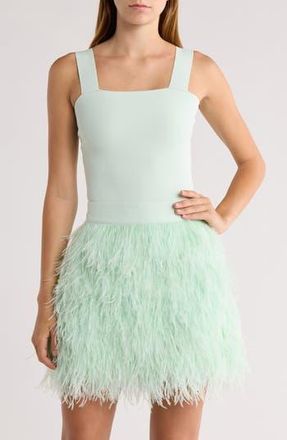 Alice & Olivia Torie Wide Strap Rib Knit Tank Top in Sea Spray at Nordstrom Rack, Size X-Small