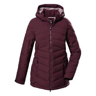 Killtec Killtec Womens Kow 61 Wmn Qltd Jckt Quilted Coat/Jacket in Down Look with Zip-Off Hood, Plum, 40
