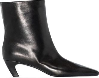Khaite Black Leather Boots