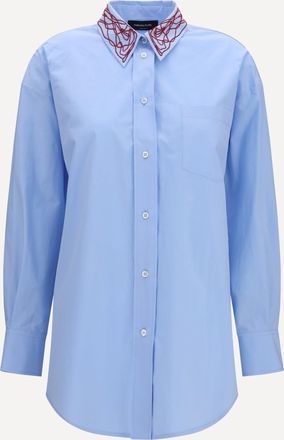 Fabiana Filippi Camicia boyfriend in popeline con colletto decorato Woman 42