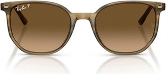 Ray-Ban Elliot 54mm Polarized Square Sunglasses in Striped Green /Brown at Nordstrom