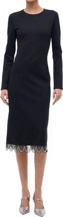 Staud Hunter Midi Dress In Black