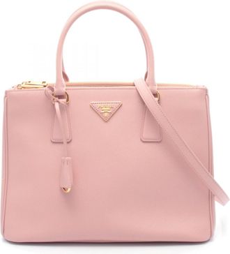 Prada Pink Leather Handbag Tote Bag (Pre-Owned)