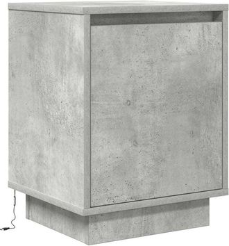vidaXL Vidaxl - Mesilla de noche con luces led gris hormigón 38x34x50 cm