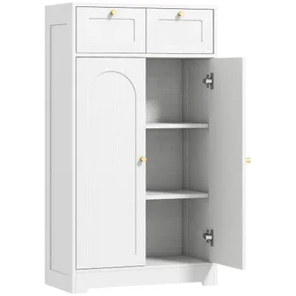 HOMCOM Armario de ba&ntilde;o 60x30x108 cm blanco