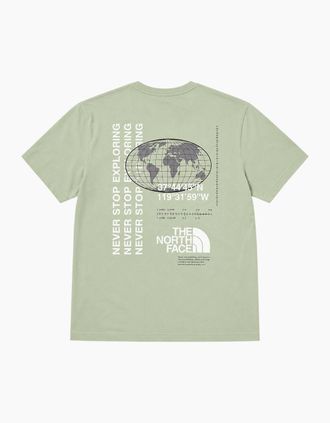 The North Face Mens The North Face Mens T Shirts M Energy Globe Crew Neck Short Sleeve Cotton Tee - Green - Size: 42