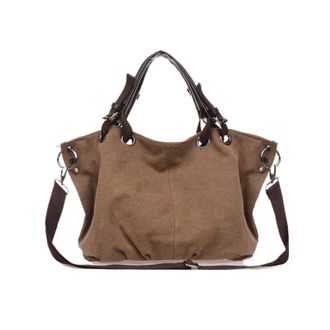 Generic Womens Bag Fashion Casual Canvas Large Capacity Handbag Shoulder Messenger Many Colors(Coffee)