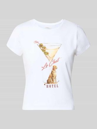 Guess T-Shirt mit Label-Detail Modell LEOPARDTINI in Weiss, Gr&ouml;&szlig;e XL