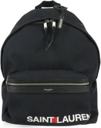 Saint Laurent Pre-owned Fabric backpacks - Heren - Vintage Rugzakken - Zwart - ONE Size - Leer - Vintage