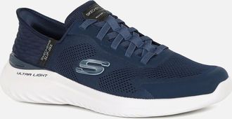 Skechers Mens Slip In Bounder Mens Wide Fit Trainers - Navy - Size: 10.5
