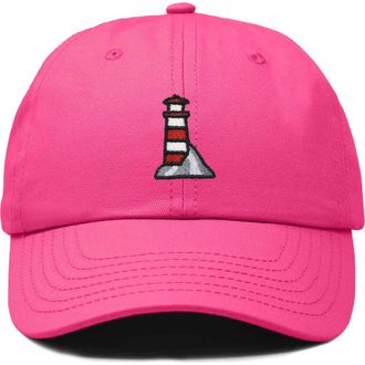 Dalix Lighthouse Embroidered Dad Hat in Hot Pink at Nordstrom