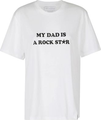 Stella McCartney Mijn Papa Is Een Rockstar Boyfriend T-shirt - Dames - T-shirts - Wit - M - Tops