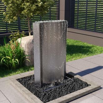 vidaXL Fuente De Jard&iacute;n De Acero Inoxidable Plateado 60,2x37x122,1 Cm Vidaxl