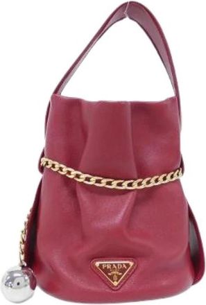 Prada Pre-owned Nappa Schoudertas - Dames - Vintage Tas - Rood - ONE Size - Leer - Vintage