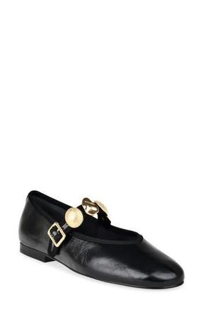 Dolce Vita Relan Mary Jane Ballet Flat in Black Leather at Nordstrom Rack, Size 8.5