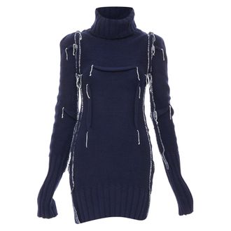 Maison Margiela MAISON MARTIN MARGIELA H & M 2012 Re-Edition navy darted merino wool knit dress XS