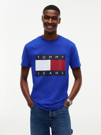 Tommy Hilfiger Mens Tommy Jeans Big Flag Logo T-Shirt - Deep Marine - XXL