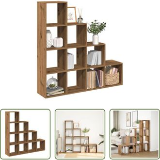 vidaXL Scaffale porta oggetti - Libreria a 4 Ripiani Rovere 131,5x29x131,5 cm in Truciolato