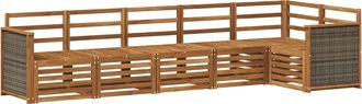 vidaXL Conjunto De Sof&aacute;s De Exterior 5 Uds. Natural Vidaxl