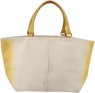 Bottega Veneta Pre-owned Canvas Tote - Dames - Vintage Shopper - Geel - ONE Size - Vintage