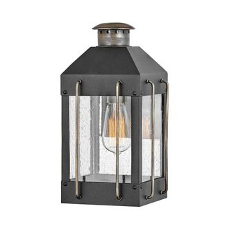 Netlighting Hinkley Fitzgerald Outdoor Wall Lantern Textured Black with Burnished Bronze IP44