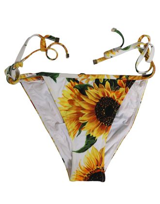 Dolce & Gabbana Sunflower-Print Bikini Bottom - White