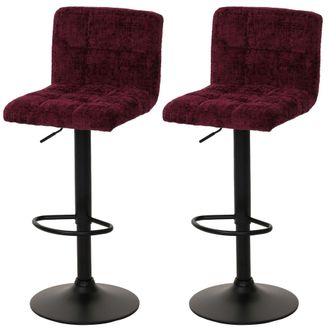 Hhg Hhg - Nunca Usado] Lote De 2 Taburetes De Bar 847, Taburete De Mostrador Taburete De Bar, Altura Regulable Giratorio, Tejido De Chenilla (465g/m&sup2;) Mvg