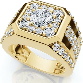 Pompeii3 2Ct TW Mens Diamond Ring 14k White Gold Lab Grown Wedding Anniversary Band