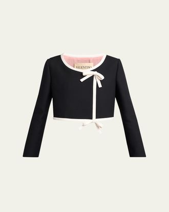 Valentino Garavani Contrast Bow Crop Coat