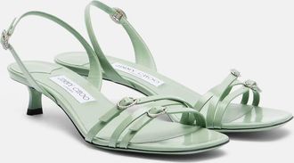 Jimmy Choo London Kaira patent leather slingback sandals
